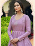 Traditional Function Wear Gown Collection Light Purple Cotton Gown Close-up View